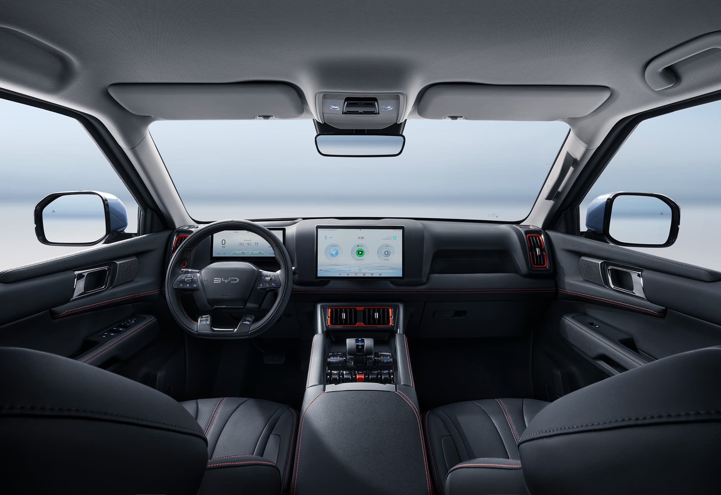 BYD Shark 6 dashboard and steering wheel