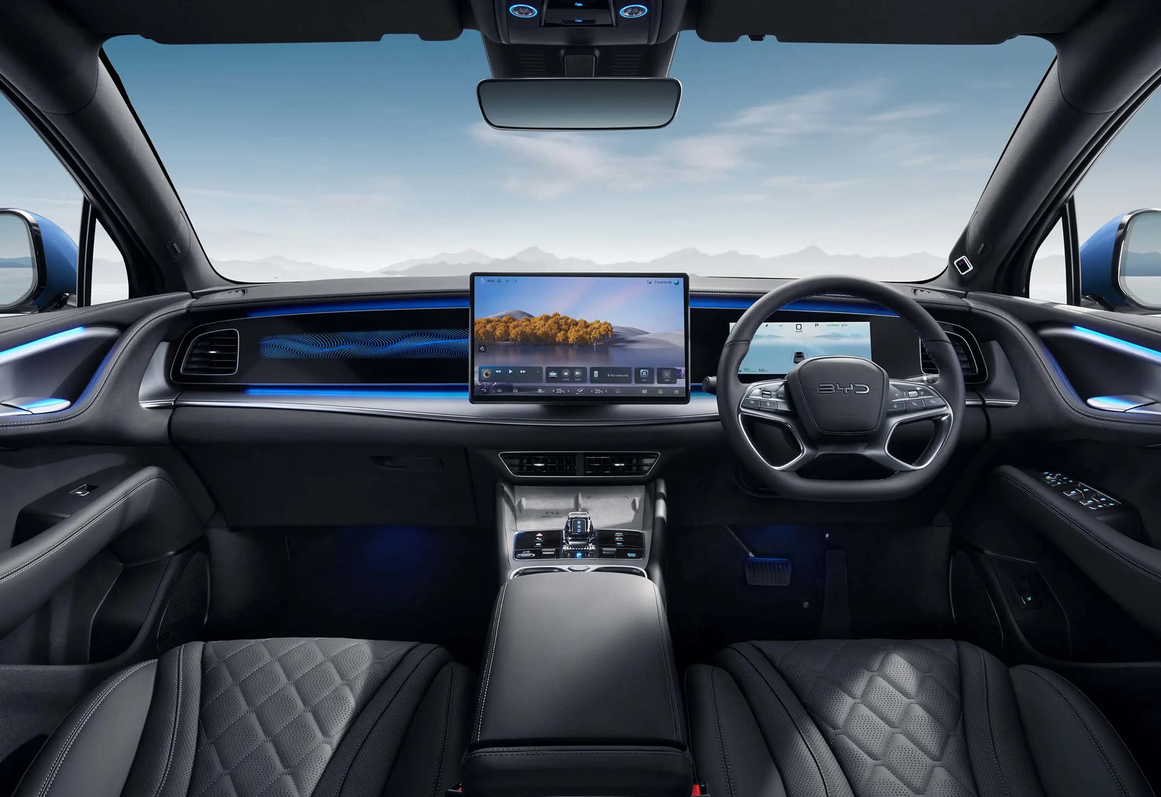 BYD Sealion 7 dashboard and steering wheel